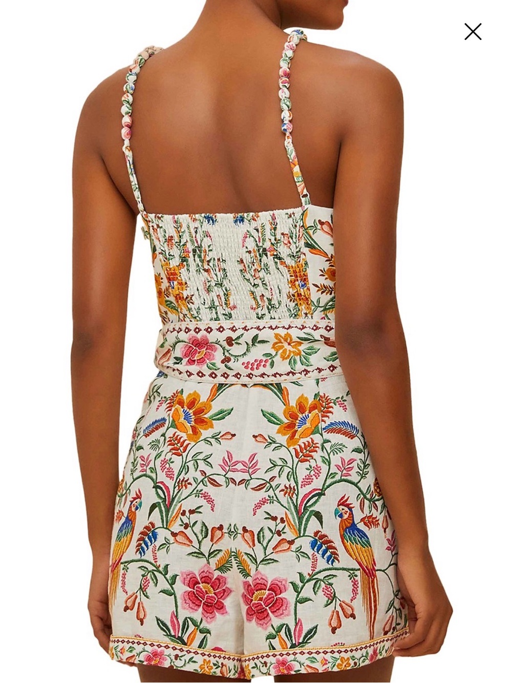 FARM Rio White Floral Embroidered Mini Romper - Picture 3 of 5